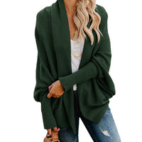 Oversized Damen Strickjacke - Bequemer Herbst-Cardigan-Türkis-One Size-Luzern Mode