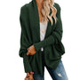 Oversized Damen Strickjacke - Bequemer Herbst-Cardigan-Türkis-One Size-Luzern Mode