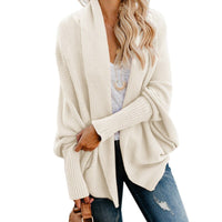 Oversized Damen Strickjacke - Bequemer Herbst-Cardigan-Weiß-One Size-Luzern Mode