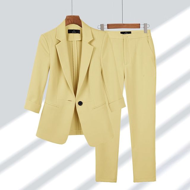 Damen Blazer Hose Set Business Anzug Büro Mode-Luzern Mode