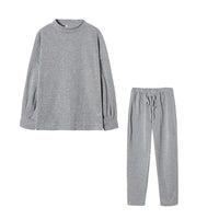 Damen Jogginganzug | 2-teilig | Locker sitzend | Lange Ärmel | Einfarbig-Luzern Mode