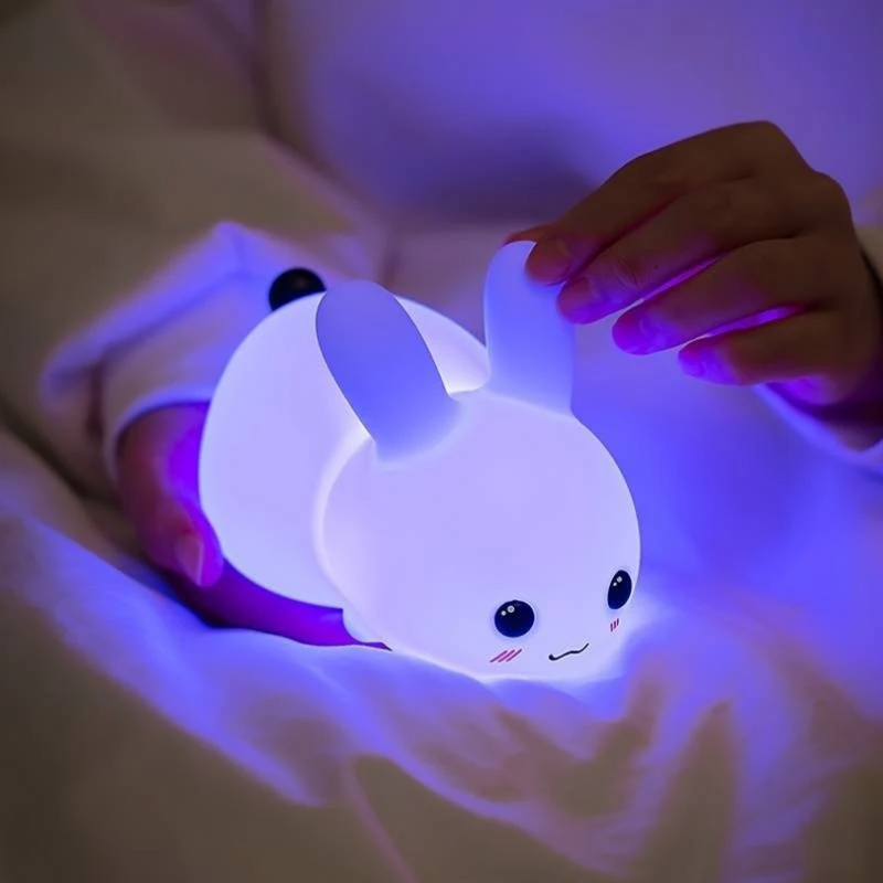 Kinder-Nachtlampe | Hase Niedlich Beruhigend Energiesparend Mehrfarbig Sicher-Luzern Mode