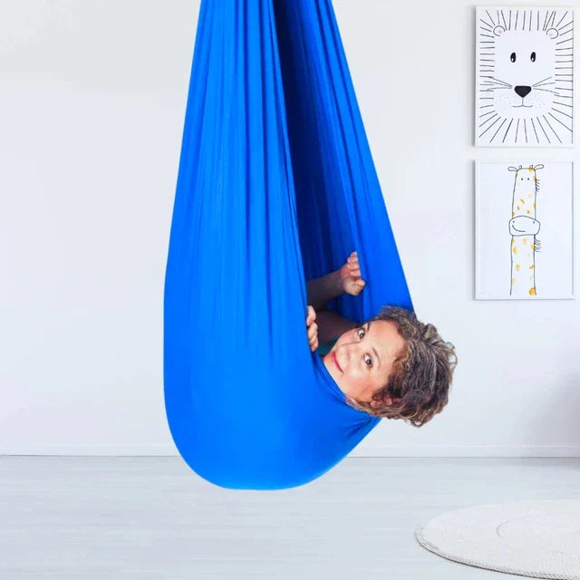 Kinder Therapieschaukel | Beruhigend | Stimulierend | Schlicht | Bequem-Blau-Luzern Mode