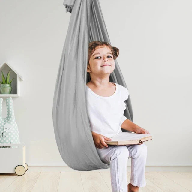 Kinder Therapieschaukel | Beruhigend | Stimulierend | Schlicht | Bequem-Grau-Luzern Mode
