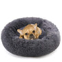 Rundes Hundekissen | Beruhigend | Weich | Ergonomisch | Waschbarer Bezug-Antrazit-S (Ø 50 cm)-Luzern Mode