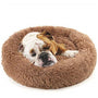 Rundes Hundekissen | Beruhigend | Weich | Ergonomisch | Waschbarer Bezug-Braun-S (Ø 50 cm)-Luzern Mode