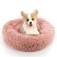 Rundes Hundekissen | Beruhigend | Weich | Ergonomisch | Waschbarer Bezug-Rosa-S (Ø 50 cm)-Luzern Mode