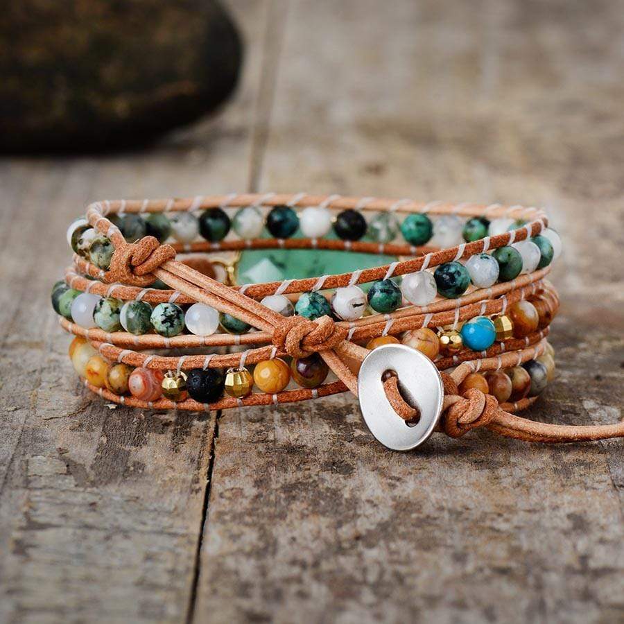 Jade-Wickelarmband | Australisch Beruhigend Stilvoll Lässig Langlebig-Luzern Mode