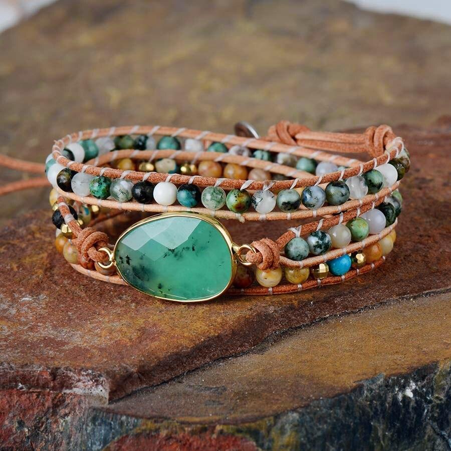 Jade-Wickelarmband | Australisch Beruhigend Stilvoll Lässig Langlebig-Luzern Mode