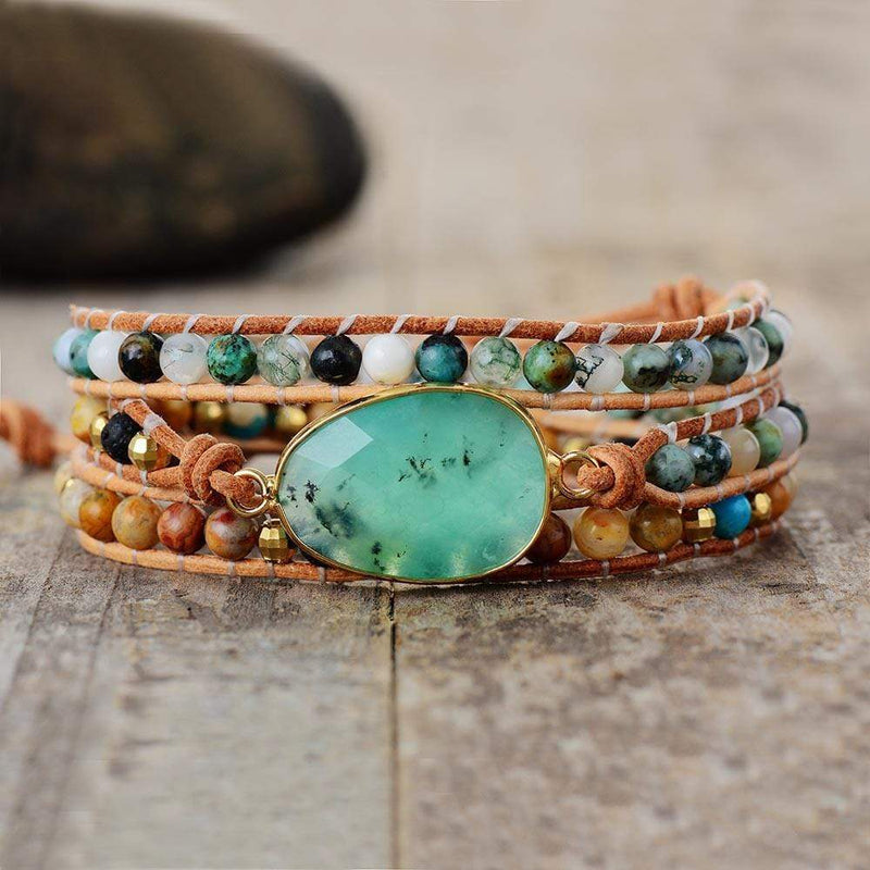 Jade-Wickelarmband | Australisch Beruhigend Stilvoll Lässig Langlebig-Luzern Mode