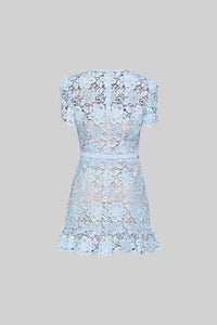 Besticktes Sommerkleid Damen | Minikleid tailliert | Florales Design leicht-Luzern Mode