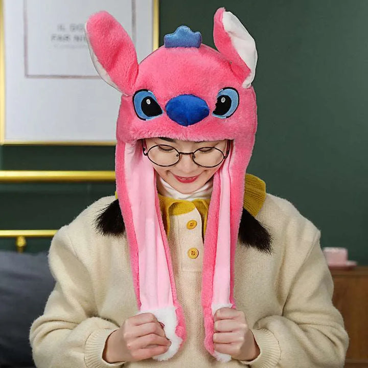 Plüsch Mütze mit Ohren - Lustige Tiermütze für Kinder-Pinker Stitch-Luzern Mode