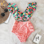 Bikini-Set mit Rüschentop und Hochbundhose – Zaya