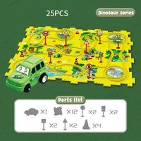 Fahrzeug-Puzzle-Set | Lehrreich Langlebig Spaß Vielseitig Bauen-Dino-Luzern Mode