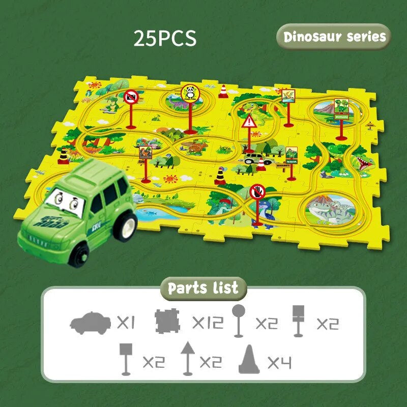 Fahrzeug-Puzzle-Set | Lehrreich Langlebig Spaß Vielseitig Bauen-Dino-Luzern Mode