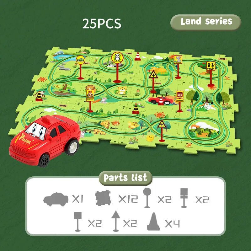 Fahrzeug-Puzzle-Set | Lehrreich Langlebig Spaß Vielseitig Bauen-Wald-Luzern Mode