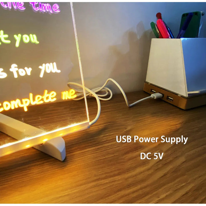 LED Zeichenbrett | Kreativ | Interaktiv | Lehrreich | Farbenfroh | USB-Luzern Mode