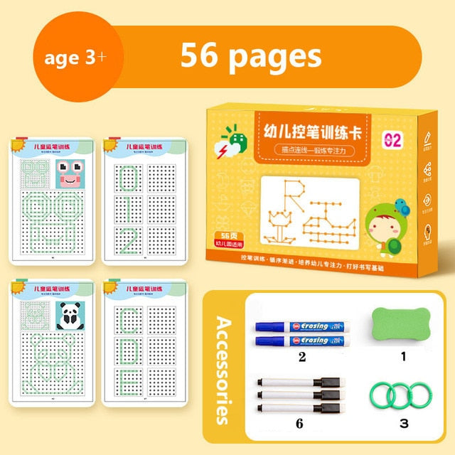 Kinder-Nachziehbuch | Lehrreich Schreiben Buchstaben Zahlen Formen-56 Seiten-Luzern Mode