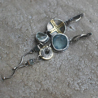 Ohrringe für Damen | Silber | Blau-Stein | Kreuz | Hänger | Stilvoll-Luzern Mode