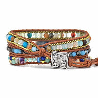 Edelstein-Wickelarmband | Türkis Boho Handgefertigt Hamsa Stilvoll-Luzern Mode