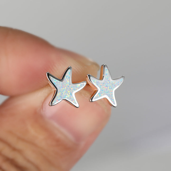 Ohrringe für Damen | Stecker | Opal | Seestern | Stilvoll | Klassisch-Luzern Mode