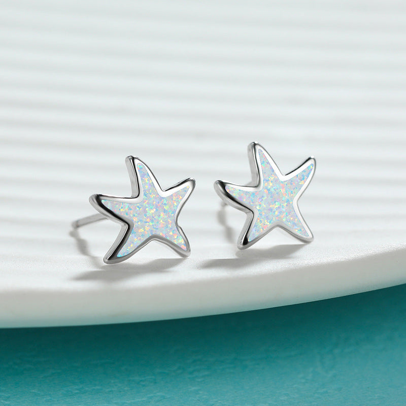 Ohrringe für Damen | Stecker | Opal | Seestern | Stilvoll | Klassisch-Luzern Mode