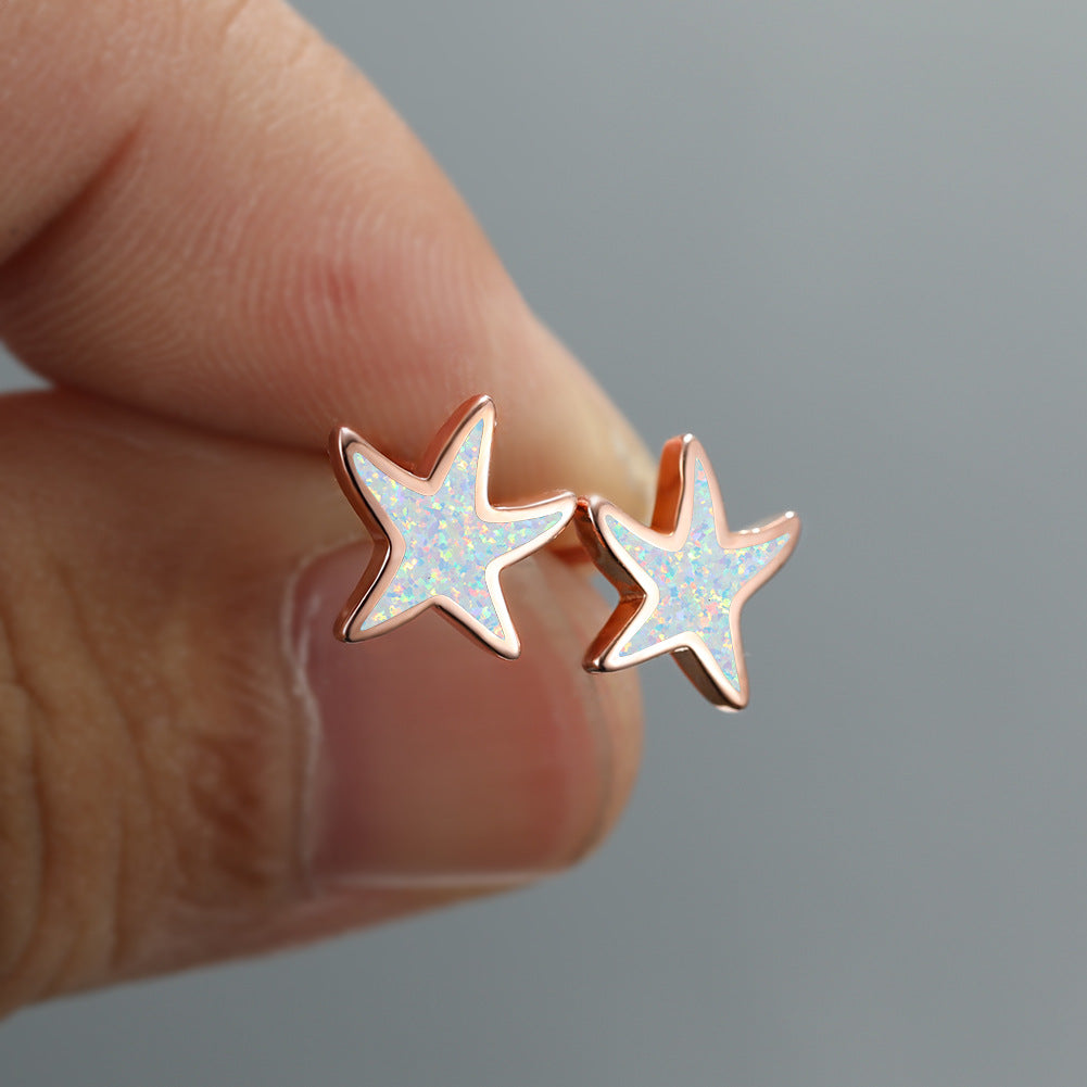 Ohrringe für Damen | Stecker | Opal | Seestern | Stilvoll | Klassisch-Luzern Mode