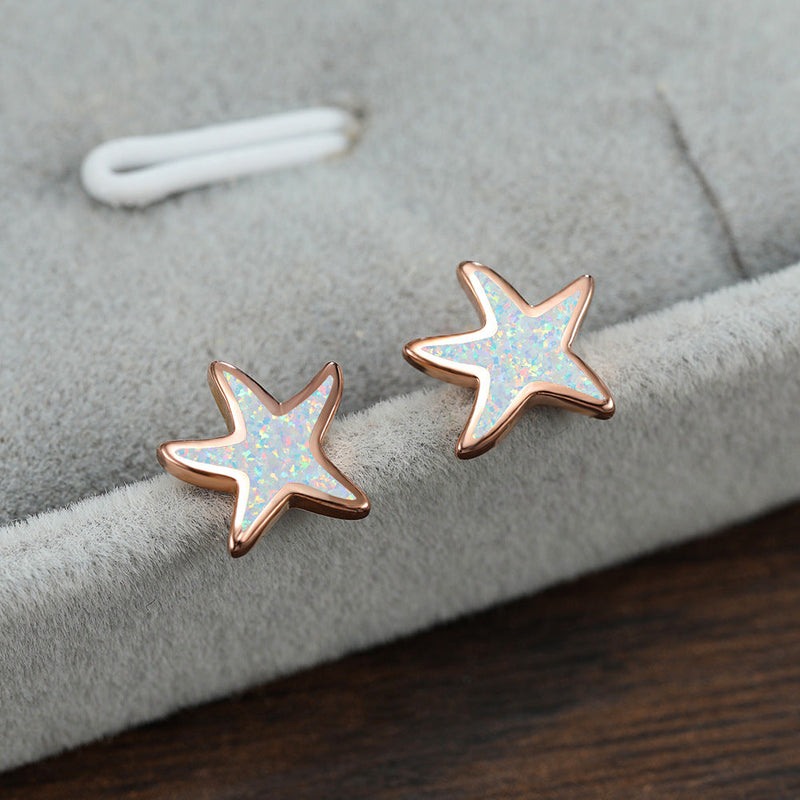 Ohrringe für Damen | Stecker | Opal | Seestern | Stilvoll | Klassisch-Luzern Mode