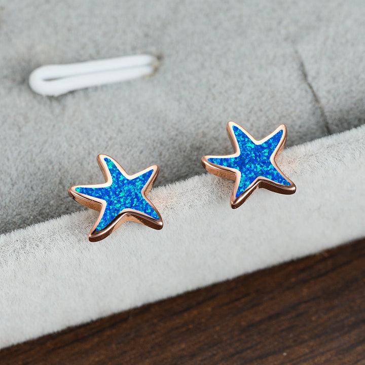 Ohrringe für Damen | Stecker | Opal | Seestern | Stilvoll | Klassisch-Luzern Mode