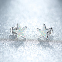 Ohrringe für Damen | Stecker | Opal | Seestern | Stilvoll | Klassisch-Opal-Silber-Luzern Mode