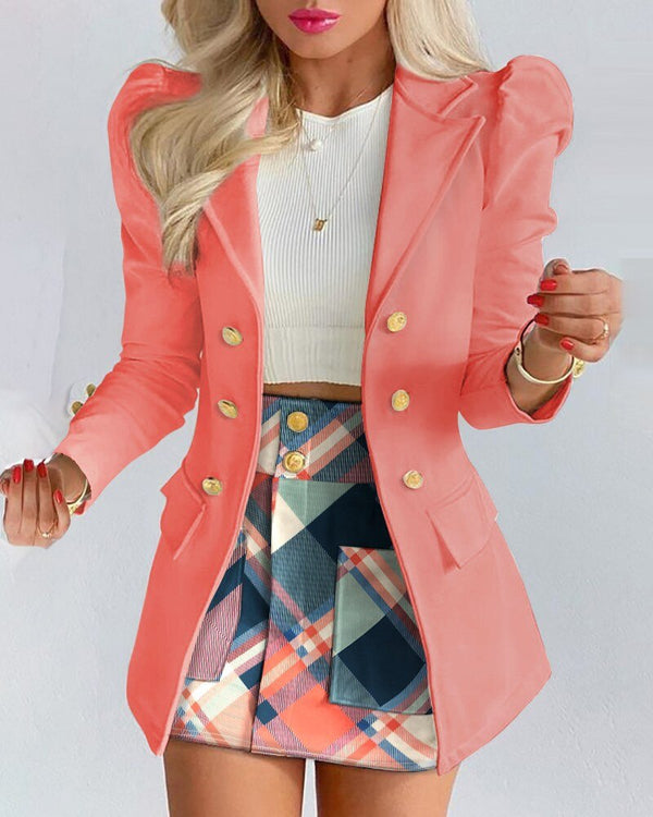 Taillierter Blazer | figurbetonter Rock | weiches Material | vielseitig kombinierbar-Rosa-S-Luzern Mode
