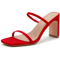 Damen Sandalen mit Absatz - Elegante Sommerschuhe Online-Rot-35-Luzern Mode