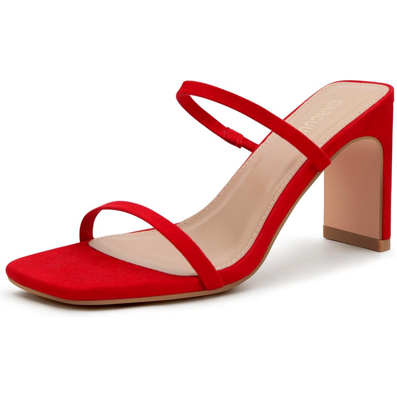 Damen Sandalen mit Absatz - Elegante Sommerschuhe Online-Rot-35-Luzern Mode
