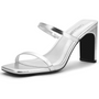 Damen Sandalen mit Absatz - Elegante Sommerschuhe Online-Silber-35-Luzern Mode