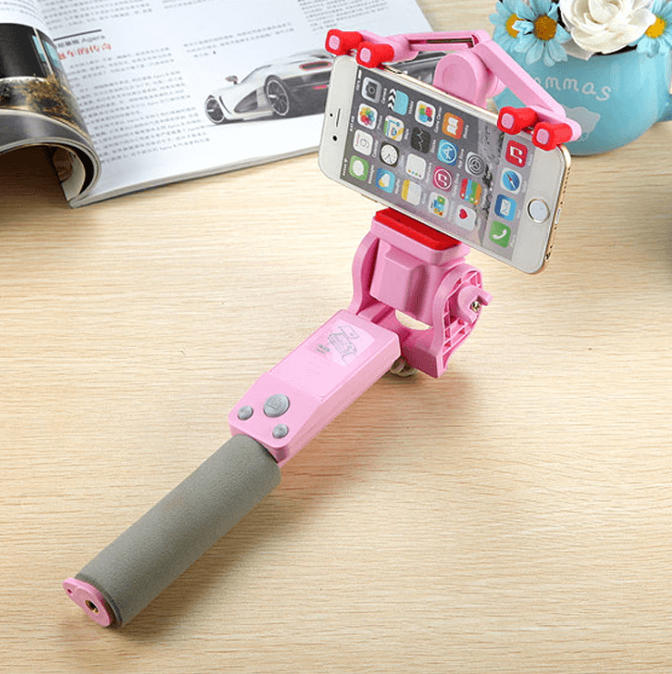 Selfie-Stick | 360° Drehung | Bluetooth | Ausziehbar | Kabellos-Rosa-Luzern Mode