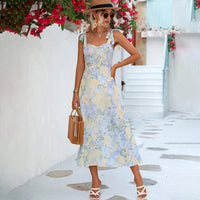 Blumen Midi-Kleid aus leichtem Stoff – Alina