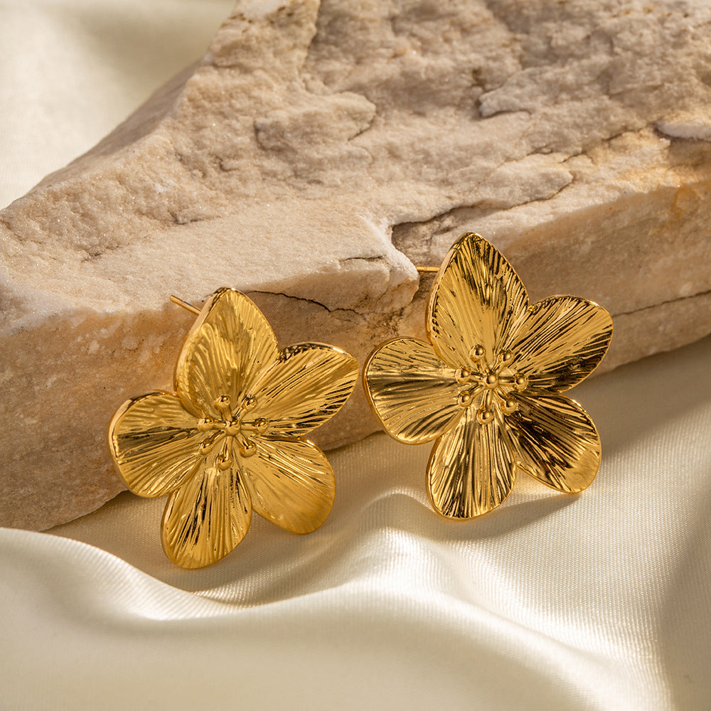 Blumenohrringe | Gold | Nachhaltig | Hypoallergen | Stilvoll | Vielseitig-Luzern Mode