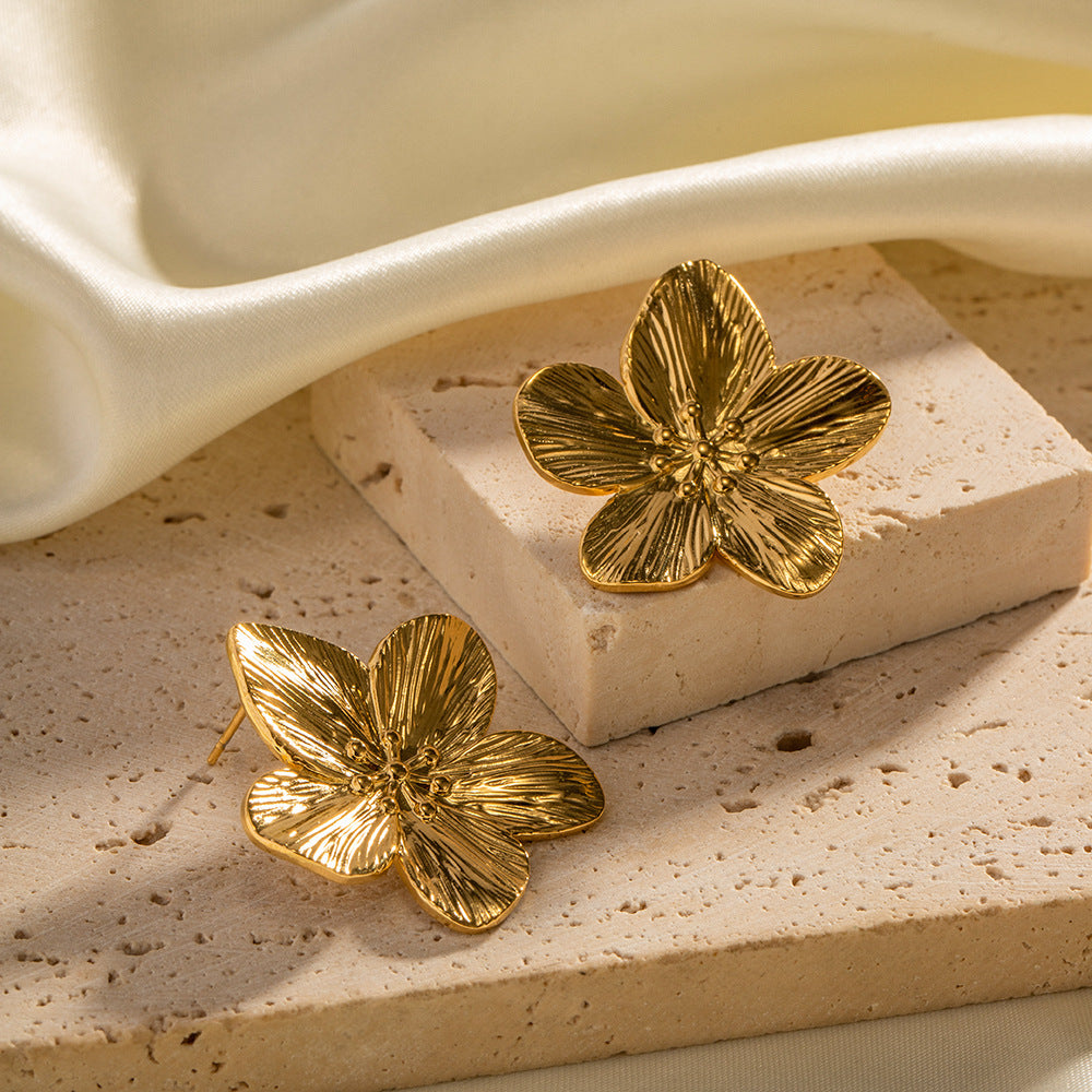 Blumenohrringe | Gold | Nachhaltig | Hypoallergen | Stilvoll | Vielseitig-Luzern Mode