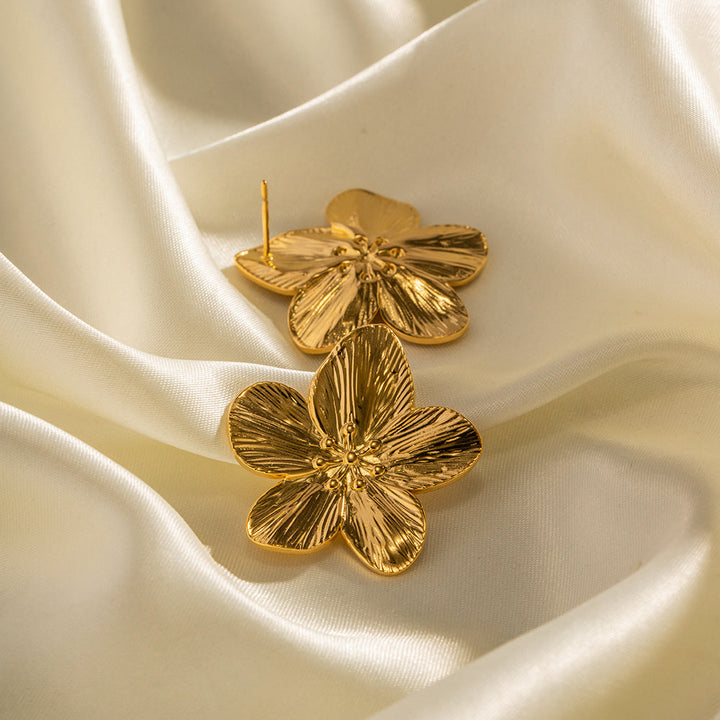 Blumenohrringe | Gold | Nachhaltig | Hypoallergen | Stilvoll | Vielseitig-Luzern Mode