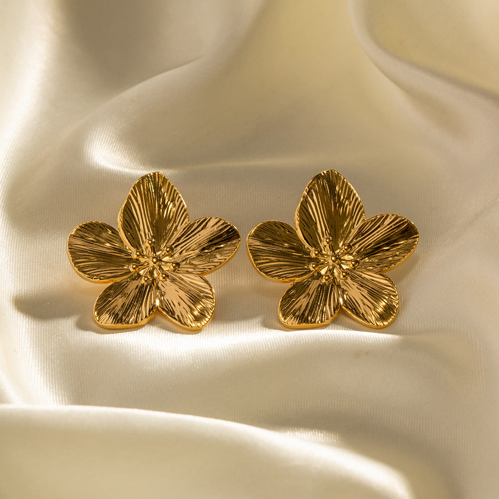 Blumenohrringe | Gold | Nachhaltig | Hypoallergen | Stilvoll | Vielseitig-Luzern Mode
