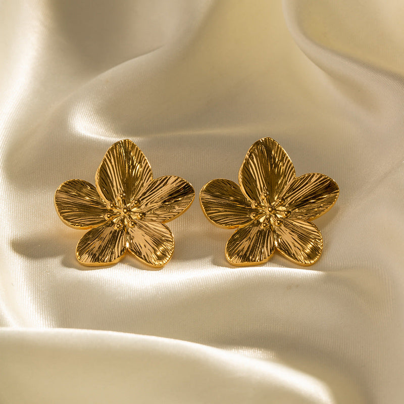 Blumenohrringe | Gold | Nachhaltig | Hypoallergen | Stilvoll | Vielseitig-Luzern Mode