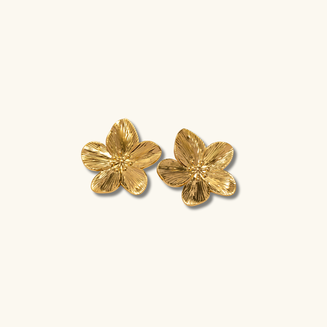 Blumenohrringe | Gold | Nachhaltig | Hypoallergen | Stilvoll | Vielseitig-Luzern Mode