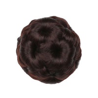 Haarklammer mit Knoten | Blumenform | Synthetisch | Hitzebeständig | Clip-Dunkelbraun-Luzern Mode