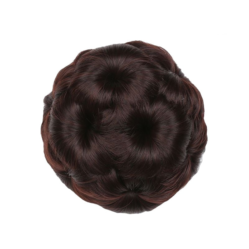 Haarklammer mit Knoten | Blumenform | Synthetisch | Hitzebeständig | Clip-Dunkelbraun-Luzern Mode