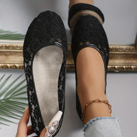 Damen Ballerinas mit Spitze - Bequeme Sommerschuhe kaufen-36-Schwarz-Luzern Mode