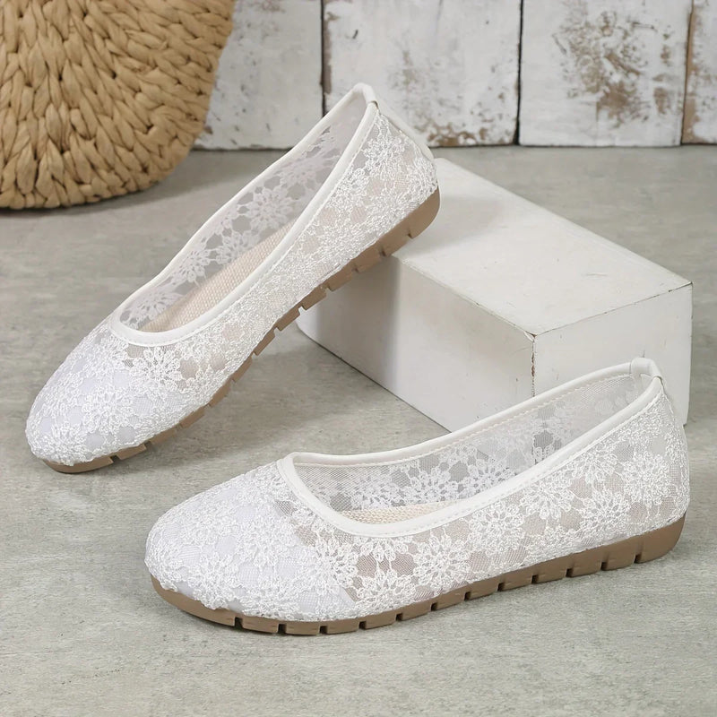 Damen Ballerinas mit Spitze - Bequeme Sommerschuhe kaufen-Luzern Mode