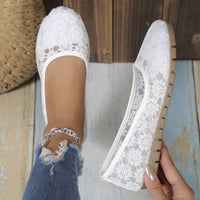 Damen Ballerinas mit Spitze - Bequeme Sommerschuhe kaufen-36-Weiß-Luzern Mode
