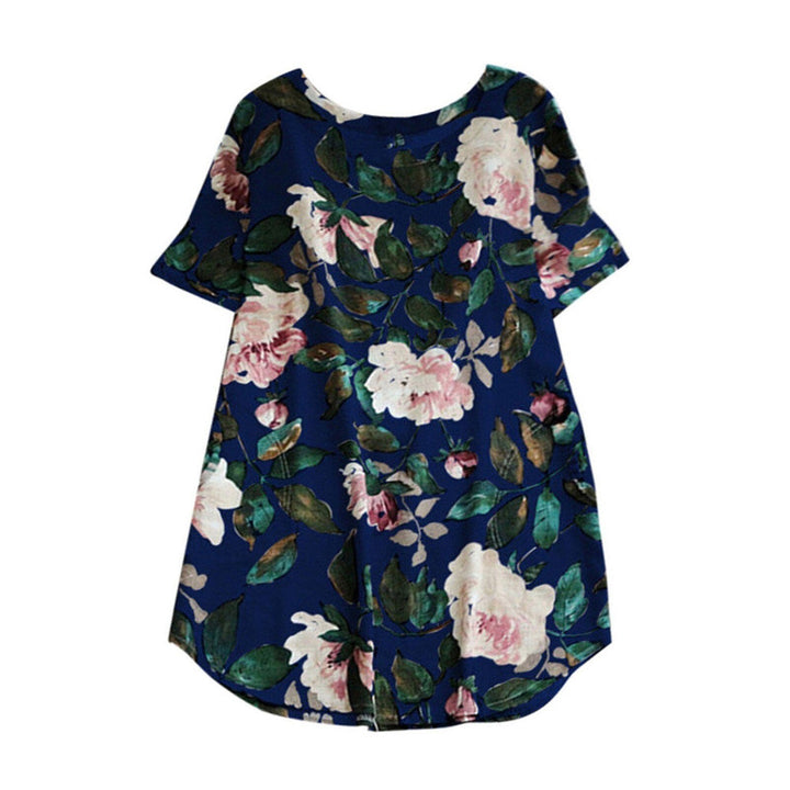 Sommerkleid Damen | Blumenmuster | Kurzarm | Freizeit | luftiger Schnitt-Luzern Mode