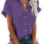 Damen Sommerbluse mit Knopfleiste und Kurzarm Design-S-Dunkelviolett-Luzern Mode