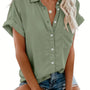 Damen Sommerbluse mit Knopfleiste und Kurzarm Design-S-Gelbgrün-Luzern Mode